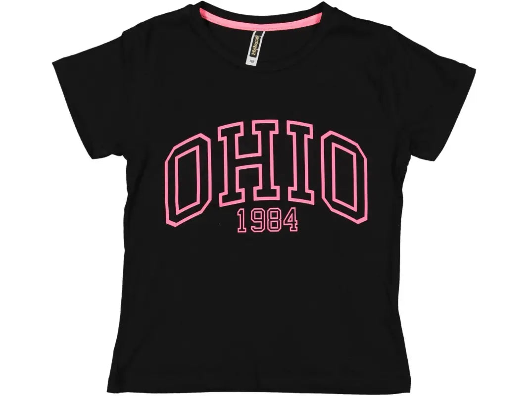 Kız Çocuk Siyah Tshirt | Fosforlu | 10 - 14 Yaş - Kız Çocuk Giyim/Kız Çocuk Tişört