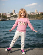 Kız Çocuk Sweatshirt | Sincap Desenli | Pembe | 6 - 24 Ay - Kategorisiz