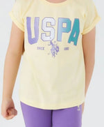 Kız Çocuk Takım | Tshirt & Kısa Tayt | 9 - 15 Yaş | Sarı & Mor - Kız Çocuk Giyim/Kız Çocuk Takım