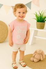 Kız Çocuk The Always Yazılı Simli Kısa Kollu Tişört Şort Takım - Kız Çocuk Giyim/Kız Çocuk Takım