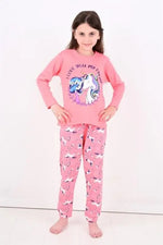 Kız Çocuk Unicorn Desenli Pijama Takımı | 1 Yaş | Pembe Renk - Kız Çocuk Giyim/Kız Çocuk Pijama Takımları