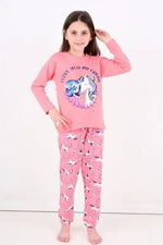 Kız Çocuk Unicorn Desenli Pijama Takımı | 1 Yaş | Pembe Renk - Kız Çocuk Giyim/Kız Çocuk Pijama Takımları