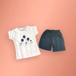 Kız Çocuk Yazlık Şortlu Takım | 2-6 | Ort & Tshirt | Pembe & Siyah - Kız Çocuk Giyim/Kız Çocuk Pijama Takımları