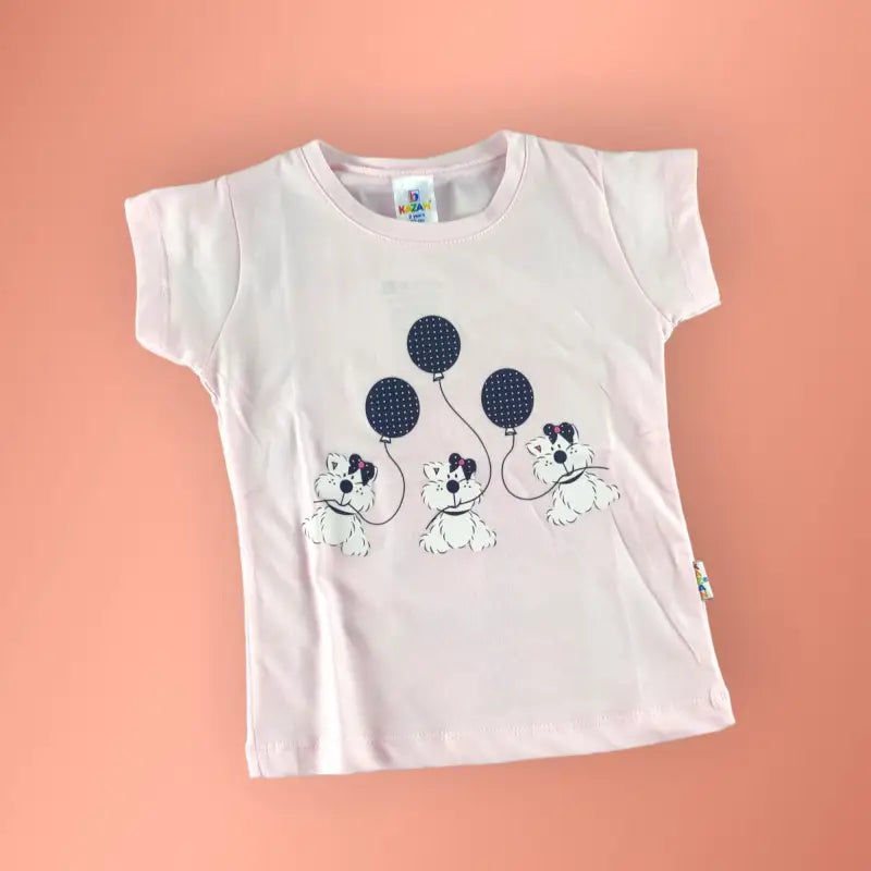 Kız Çocuk Yazlık Şortlu Takım | 2-6 | Ort & Tshirt | Pembe & Siyah - Kız Çocuk Giyim/Kız Çocuk Pijama Takımları