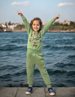 Kız Çocuk Yeşil 2’Li Takım | Sweat Ve Alt | 2 - 5 Yaş | Yeşil - Kız Çocuk Giyim/Kız Çocuk Takım