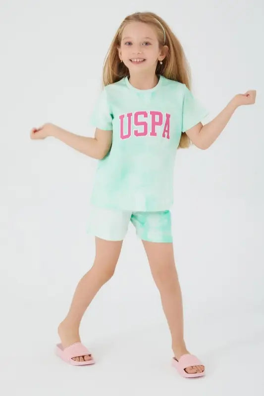 Kız Çocuk Yeşil Şortlu Takım | 4 - 8 Yaş | Şort & Tshirt - Kız Çocuk Giyim/Kız Çocuk Takım