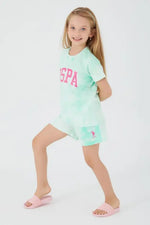 Kız Çocuk Yeşil Şortlu Takım | 4 - 8 Yaş | Şort & Tshirt - Kız Çocuk Giyim/Kız Çocuk Takım