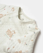 Krem Little Deer Yan Çıtçıtlı Kapalı Ayak Quilted Bebek Tulum | % 100 Pamuk | Unisex 0-12 Ay - Bebek Giyim/Erkek Bebek
