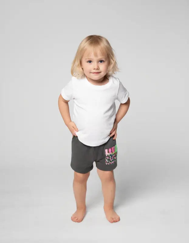 Küçük Kız Çocuk Love Desenli Yaz Şortu | Pamuklu | 2-10 Yaş | Pembe Mavi Sarı - Kız Çocuk Giyim/Kız Çocuk Kapri & Şort