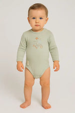 “Mint Yeşili Ördek Baskılı Uzun Kollu Organik Pamuk Bebek Body (0-12 Ay)” - Bebek Giyim/Erkek Bebek Giyim/Erkek Bebek