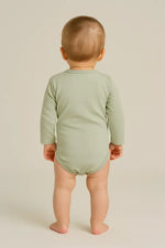 “Mint Yeşili Ördek Baskılı Uzun Kollu Organik Pamuk Bebek Body (0-12 Ay)” - Bebek Giyim/Erkek Bebek Giyim/Erkek Bebek