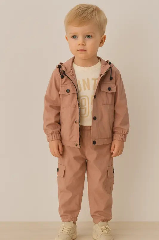 Parasut Kumaş Gül Kurusu Spor Takım – 3-5 Yaş Erkek Çocuk | Almira Bebek - Erkek Çocuk Giyim