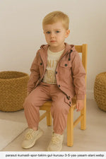 Parasut Kumaş Gül Kurusu Spor Takım – 3-5 Yaş Erkek Çocuk | Almira Bebek - Erkek Çocuk Giyim