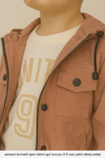 Parasut Kumaş Gül Kurusu Spor Takım – 3-5 Yaş Erkek Çocuk | Almira Bebek - Erkek Çocuk Giyim