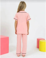 Princess Girl Baskılı Kısa Kollu Kız Çocuk Pijama Takımı | Düğmeli | 4-7 Yaş - Kız Çocuk Giyim/Kız Çocuk Pijama