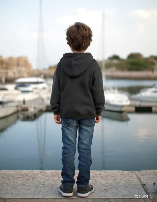 Siyah Kapşonlu Erkek Çocuk Hırkası | Fermuarlı | Cep Detaylı | 9 - 12 Yaş - Erkek Çocuk Giyim/Erkek Çocuk Hırka