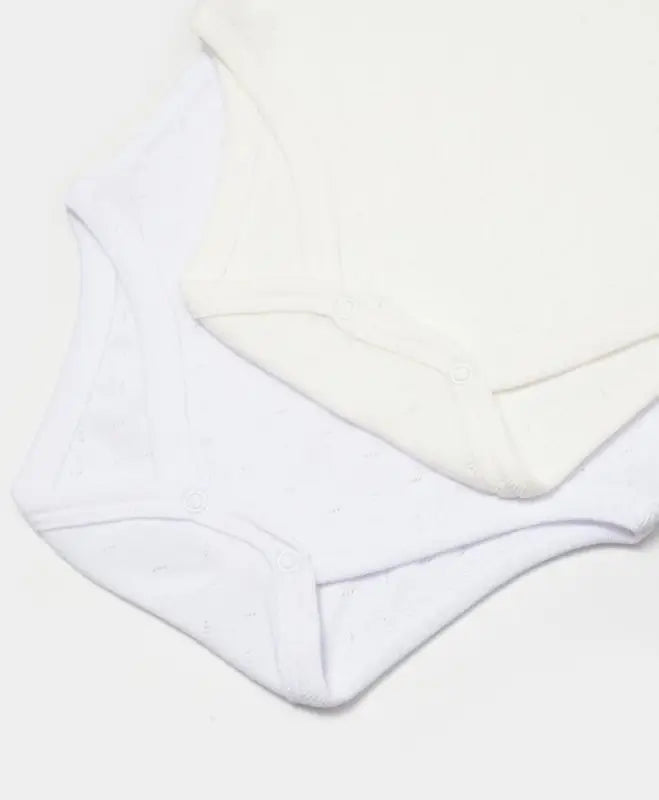 Unisex Jakar Desenli 2’Li Yarım Kol Organik Bebek Body - Beyaz/Ekru - 3 - 24 Ay - Bebek Giyim/Kız Bebek Giyim/Kız Bebek