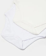 Unisex Jakar Desenli 2’Li Yarım Kol Organik Bebek Body - Beyaz/Ekru - 3 - 24 Ay - Bebek Giyim/Kız Bebek Giyim/Kız Bebek