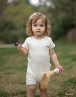 Unisex Jakar Desenli 2’Li Yarım Kol Organik Bebek Body - Beyaz/Ekru - 3 - 24 Ay - Bebek Giyim/Kız Bebek Giyim/Kız Bebek