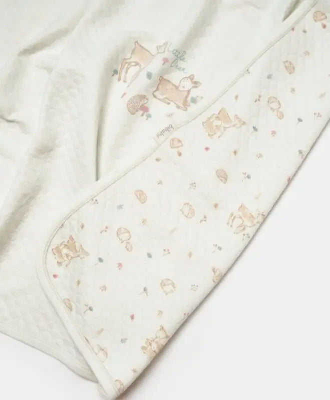 Unisex Little Dear Yazılı Yavru Ceylan Baskılı Organik Pamuklu Battaniye - mint yeşili / STANDART - Bebek Giyim/Kız