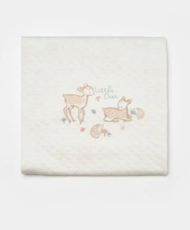 Unisex Little Dear Yazılı Yavru Ceylan Baskılı Organik Pamuklu Battaniye - mint yeşili / STANDART - Bebek Giyim/Kız