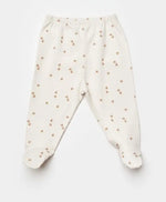 Unisex Mantar Baskılı Boydan Çıtçıtlı Organik Pamuklu Ayaklı Tulum Zıbın Seti Ayaklı Tulum - krem / 0-3 ay - Bebek