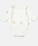 Unisex Mantar Baskılı Uzun Kollu Alttan Ve Omuzdan Çıtçıtlı Organik Pamuklu Zıbın - Bebek Giyim/Kız Bebek Giyim/Kız