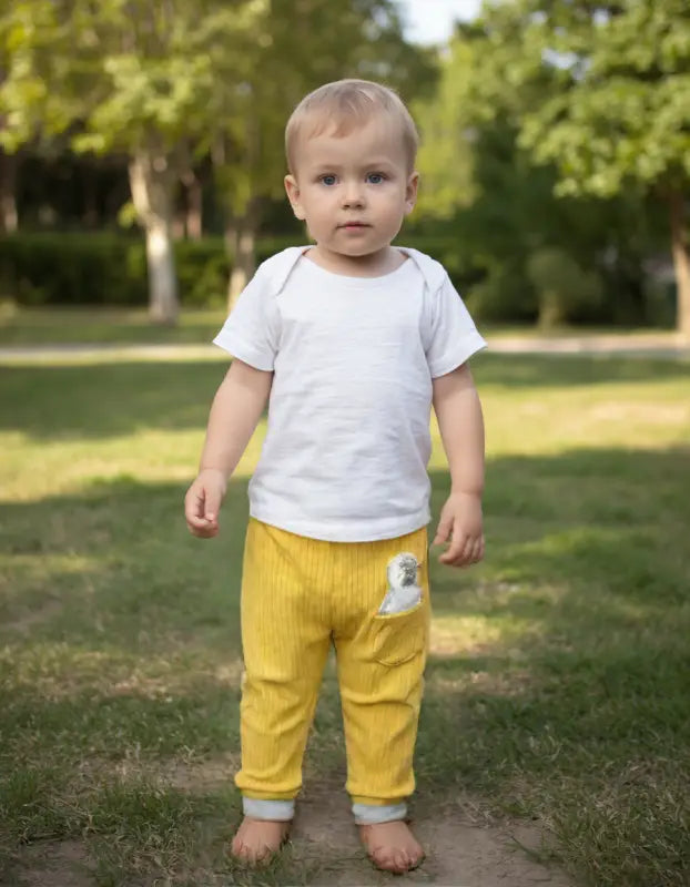 Unisex Penguen Baskılı Cep Detaylı Beli Lastikli Fitilli Tek Alt Pantolon - Bebek Giyim/Erkek Bebek Giyim/Erkek Bebek