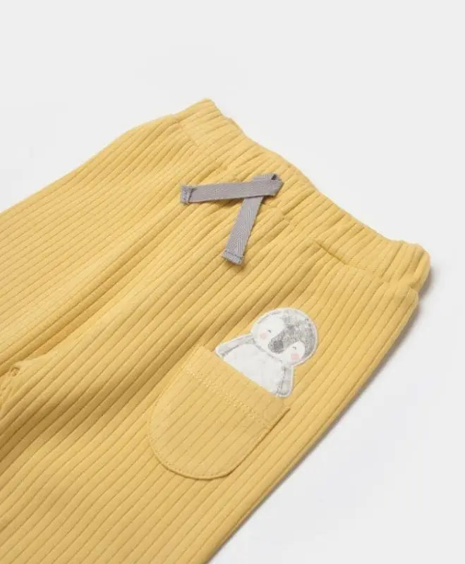 Unisex Penguen Baskılı Cep Detaylı Beli Lastikli Fitilli Tek Alt Pantolon - Bebek Giyim/Erkek Bebek Giyim/Erkek Bebek