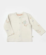 Unisex Uçan Balon Baskılı Önden Çıtçıtlı Üst Waffle Kumaşlı Ayaklı Alt Pantolonlu Battaniyeli Zıbın Seti - mint