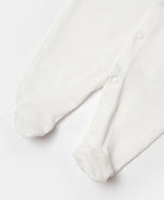 Unisex Waffle Kumaş Önden Çıtçıtlı Organik Patikli Tulum - Ekru Renk - 3 - 9 Ay -Pamuklu - Çıtçıtlı - Bebek Giyim/Kız