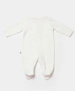 Unisex Waffle Kumaş Önden Çıtçıtlı Organik Patikli Tulum - Ekru Renk - 3 - 9 Ay -Pamuklu - Çıtçıtlı - Bebek Giyim/Kız