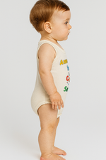 Ünisex anneannem beni çok seviyor yazılı sıfır kollu çıtçıtlı bady