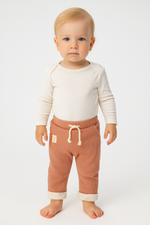 Unisex Waffle Kumaş Bel Kısmı Lastikli Bağcık Detaylı Uzun Paçalı Alt Pantolon