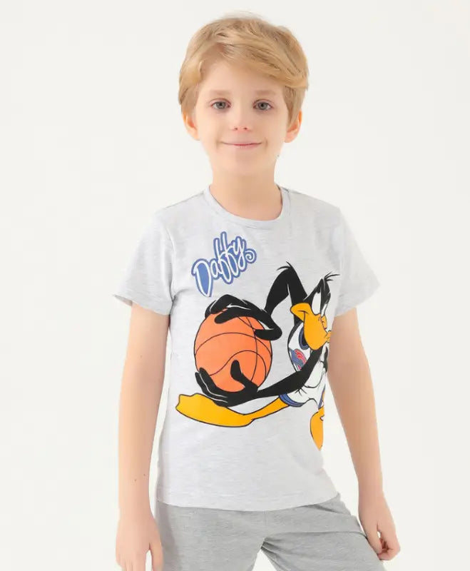 Duffy Baskılı Erkek Çocuk Tshirt | Beyaz Renk | 2 - 8 Yaş - Erkek Çocuk Giyim/Erkek Çocuk Tshirt