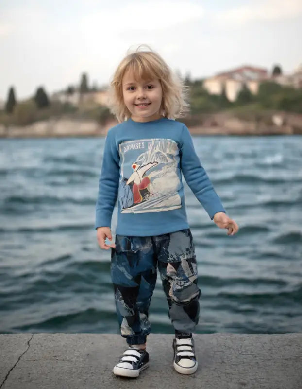 Erkek Çocuk Colorado Baskılı Uzun Kollu Pamuklu Turkuaz Renkli Pijama Tk. - Erkek Çocuk Giyim/Erkek Çocuk Pijama &