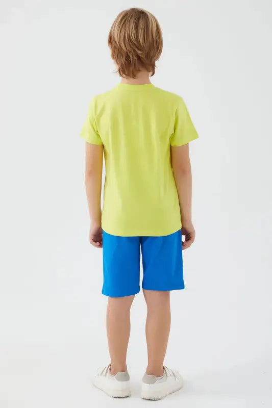 Erkek Çocuk Tshirt & Şort Takım | Sarı & Mavi Renk | 4 - 8 Yaş - Erkek Çocuk Giyim/Erkek Çocuk Takım