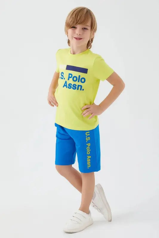 Erkek Çocuk Tshirt & Şort Takım | Sarı & Mavi Renk | 4 - 8 Yaş - Erkek Çocuk Giyim/Erkek Çocuk Takım