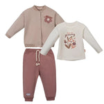 Kız Bebek Flowerprincess Yazılı Kolej Ceketli 2 İp 3Lü Takım - Bebek Giyim/Kız Bebek Giyim/Kız Bebek Takımları