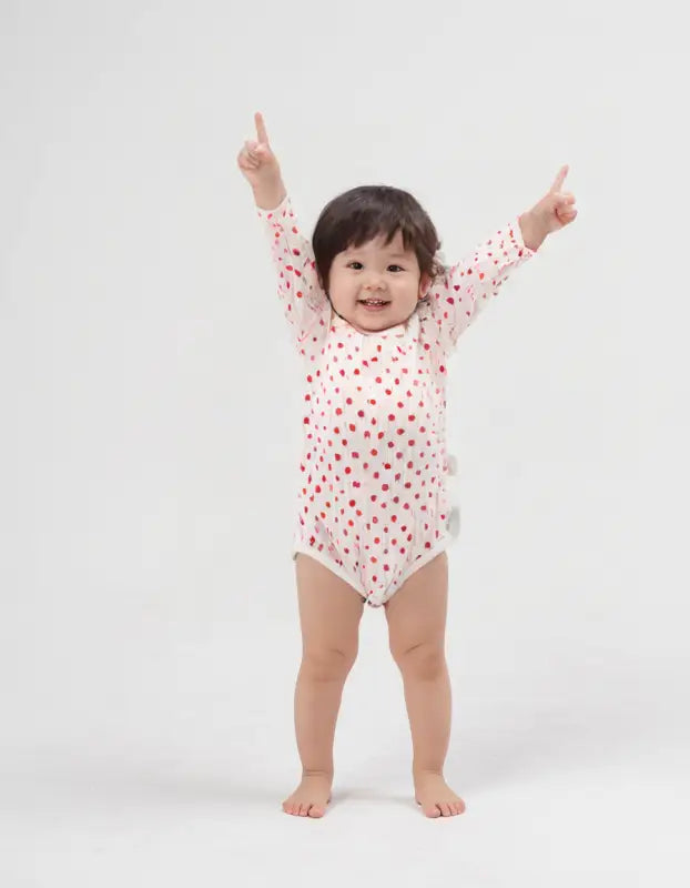 Kız Bebek Kalpli Uzun Kollu Pamuklu Çıtçıtlı Bady - Bebek Giyim/Kız Bebek Giyim/Kız Bebek Zıbın