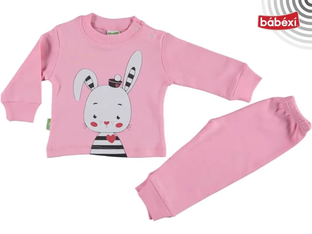 Kız Bebek Pembe 2’Li Takım | Sweat & Ve Eşofman Alt | 6 Ay | Tavşan Desenli - Kategorisiz