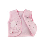 Kız Bebek Yelek | Kapitone | Ayıcık Desenli | Pembe - Bebek Giyim/Kız Bebek Giyim/Kız Bebek Yelek