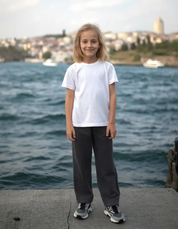 Kız Çocuk Duble Paça Jogger Cepli Bel Kısmı Lastikli Eşofman Altı - Kız Çocuk Giyim/Kız Çocuk Tek Alt