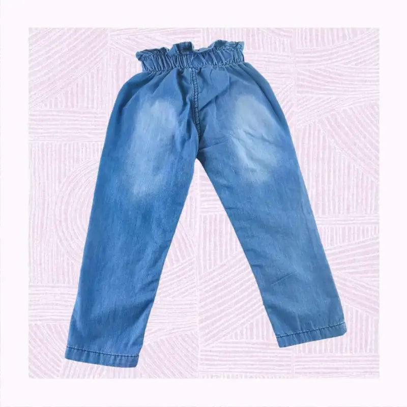 Kız Çocuk Kot Pantolon| Beli Lastikli Model | 4 - 8 Yaş - Kız Çocuk Giyim/Kız Çocuk Pantolon