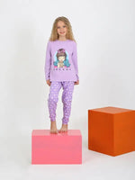 Kız Çocuk Let Your Dreams Fiyonklu Kız Baskılı Uzun Kol Pijama Takımı - Kız Çocuk Giyim/Kız Çocuk Pijama Takımları