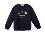Kız Çocuk N Y Brooklyn 2025 Baskılı Siyah Renk Uzun Kollu Sweat - Kız Çocuk Giyim/Kız Çocuk Sweatshirt