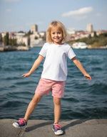 Kız Çocuk Pembe Flamingo Desenli Yaz Şortu - Kız Çocuk Giyim/Kız Çocuk Kapri & Şort