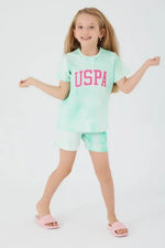 Kız Çocuk Yeşil Şortlu Takım | 4 - 8 Yaş | Şort & Tshirt - Kız Çocuk Giyim/Kız Çocuk Takım