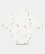 Unisex Mantar Baskılı Uzun Kollu Alttan Ve Omuzdan Çıtçıtlı Organik Pamuklu Zıbın - Bebek Giyim/Kız Bebek Giyim/Kız