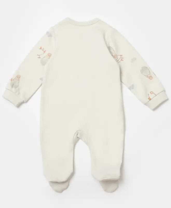 Unisex Yandan Çıtçıtlı Cep Detaylı Uzun Kollu Organik Pamuklu Ayaklı Tulum - Bebek Giyim/Erkek Bebek Giyim/Erkek Bebek